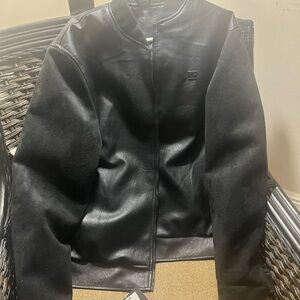 TFNC Black Jacket - Leather Look alike-Polyurethane